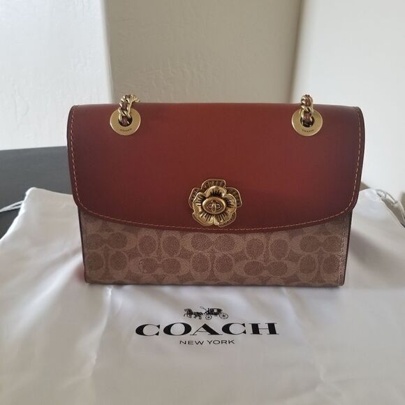 Coach Tea Rose Handbag - Picture 1 of 9